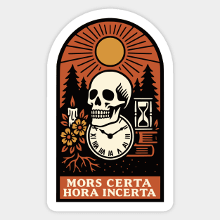 Memento Mori Sunrise – “Mors Certa, Hora Incerta” Skull Art Sticker